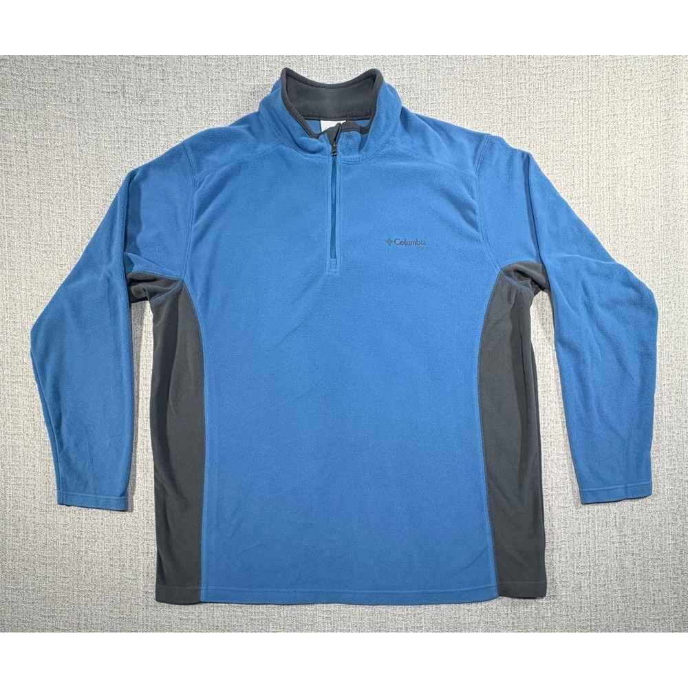 Columbia Mens XL Blue Fleece Quarter Zip Pullover Sweater XM6279 Long Sleeve